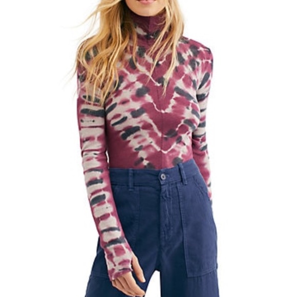Free People Tops - FREE PEOPLE NWT PURPLE TIE DYE BLOUSE